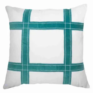 Linen Grid Peacock Lounge Cushion 55x55cm