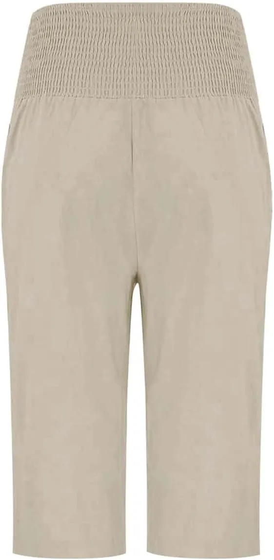 Linen Pants for Women Casual Loose Elastic High Waisted Straight Leg Trousers Palazzo Boho Wide Leg Beach Lounge