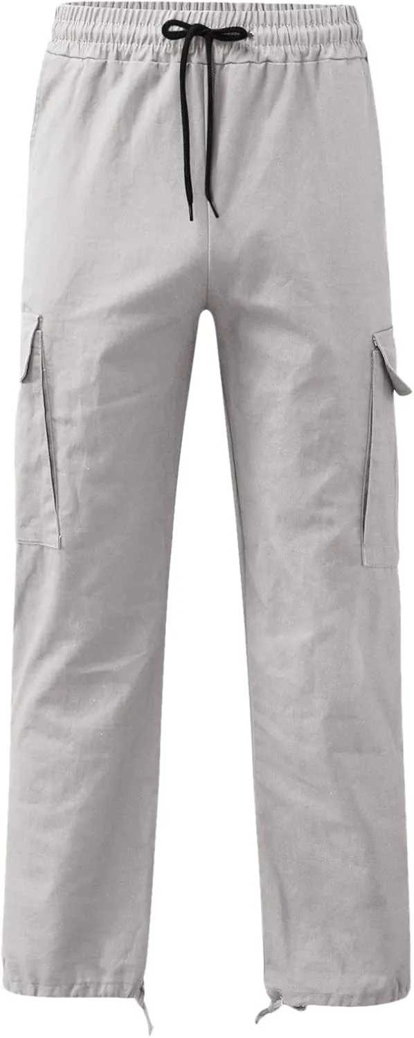 Men's Active Athletic Casual Tricot Color Pants Men's Overalls Drawstring Pants Men's Running Tactical Sweatpants