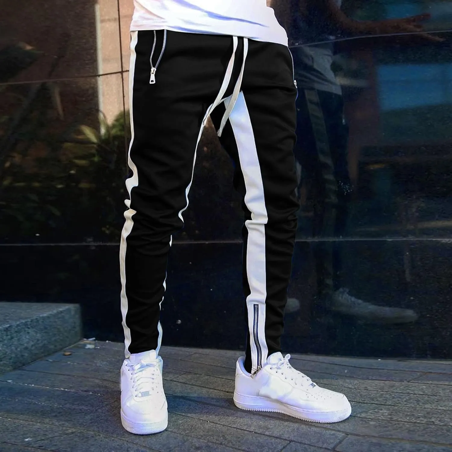 Mens Workout Cargo Sweatpants Lined Sweatpants Thicken Active Jogging Workout Trousers Casual Cargo Pants Sweatpants