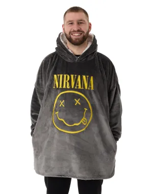 Nirvana Logo Mens Black Blanket Hoodie