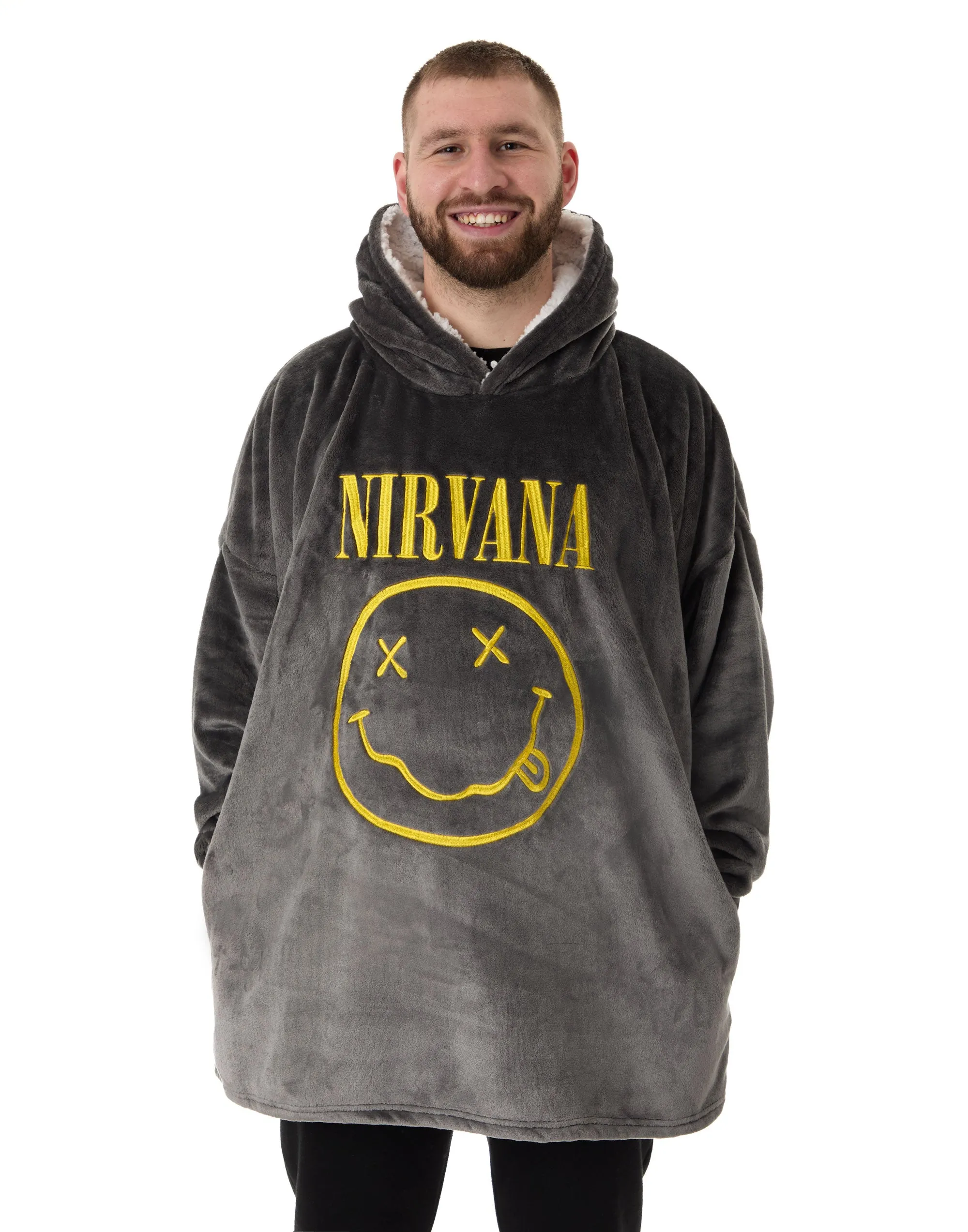 Nirvana Logo Mens Black Blanket Hoodie