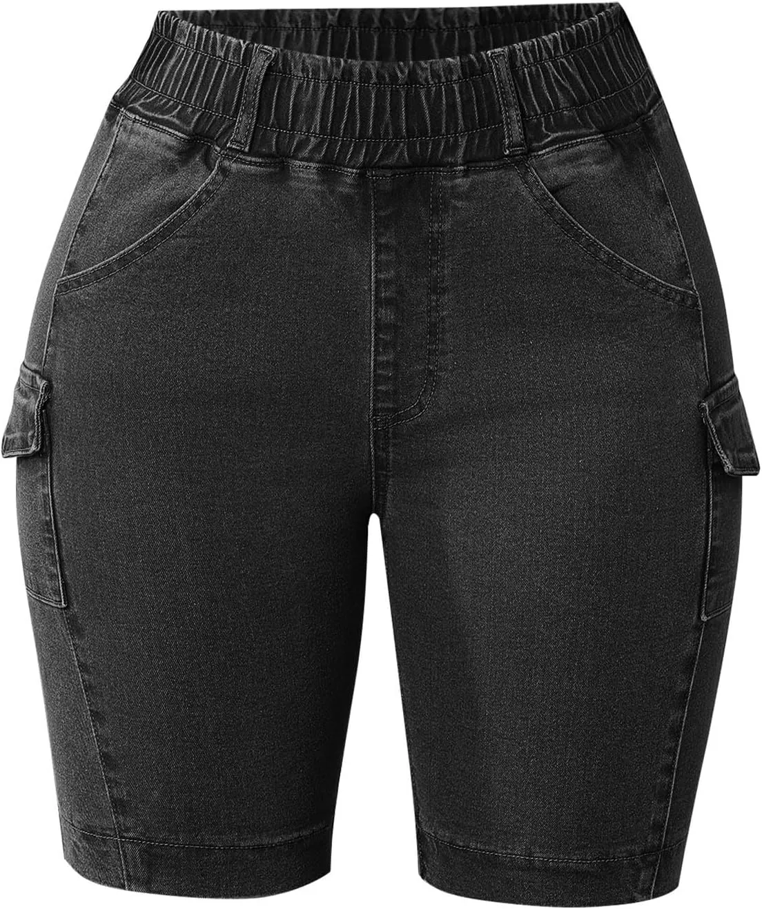 Outdoor Women's Stylish High Waisted Ruffled Vintage Denim Shorts