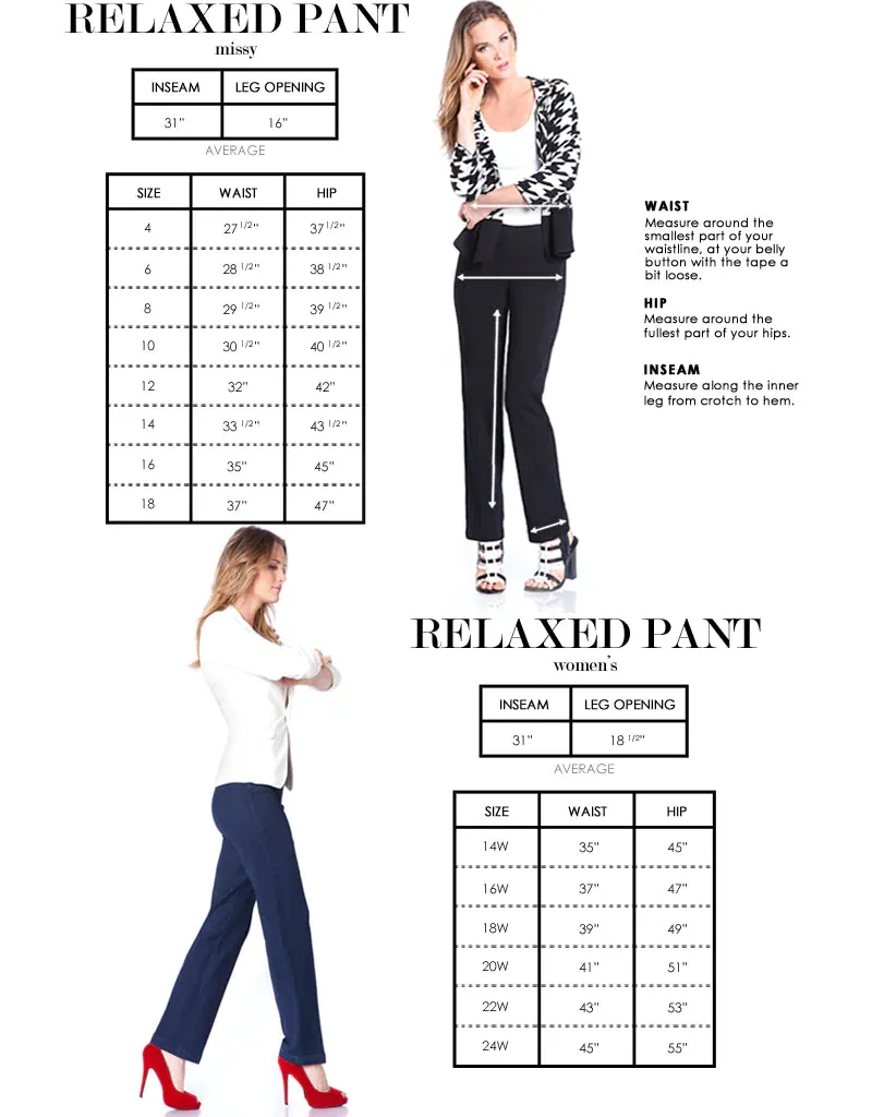 PLUS WIDE BAND PULL ON RELAXED LEG PANT