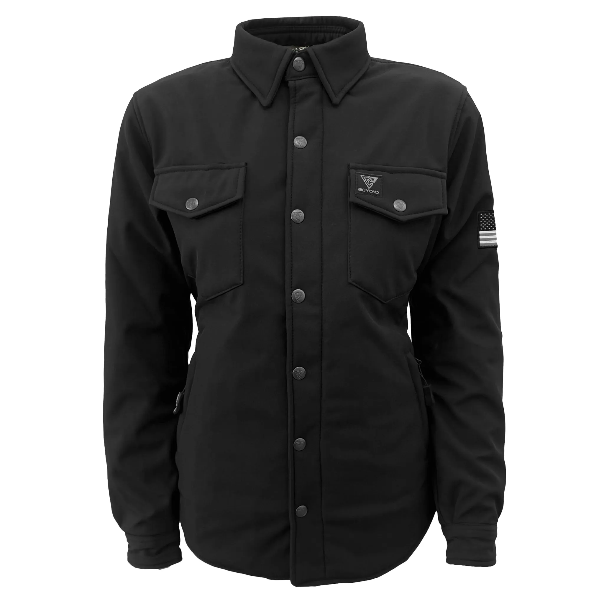 Protective SoftShell Winter Jacket for Women - Black Matte with Pads