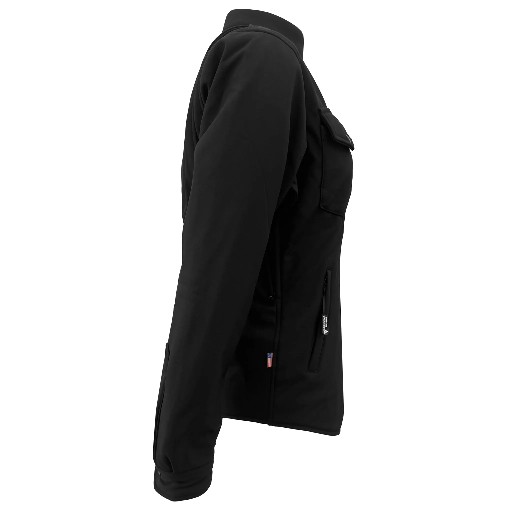 Protective SoftShell Winter Jacket for Women - Black Matte with Pads