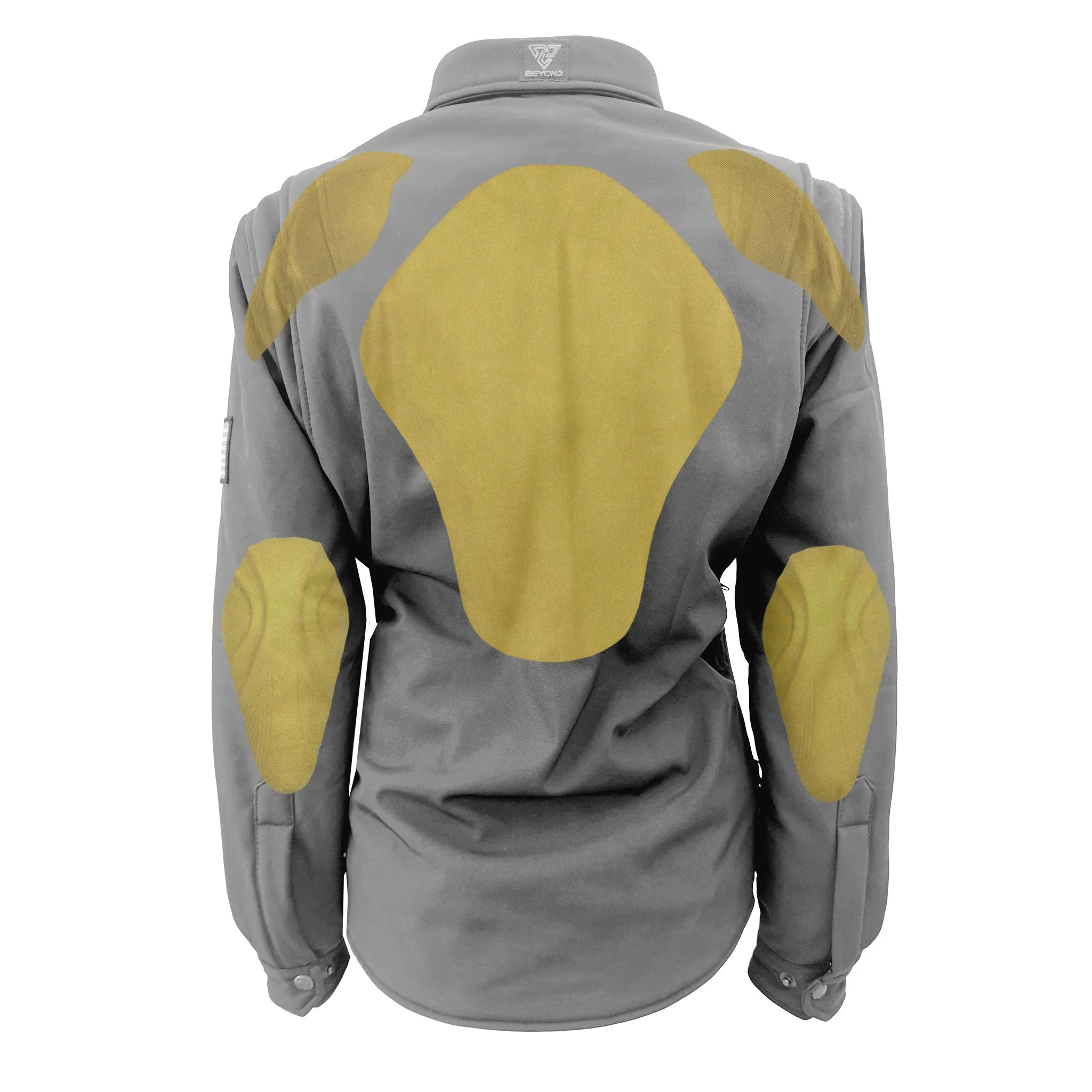 Protective SoftShell Winter Jacket for Women – Light Gray Matte with Pads