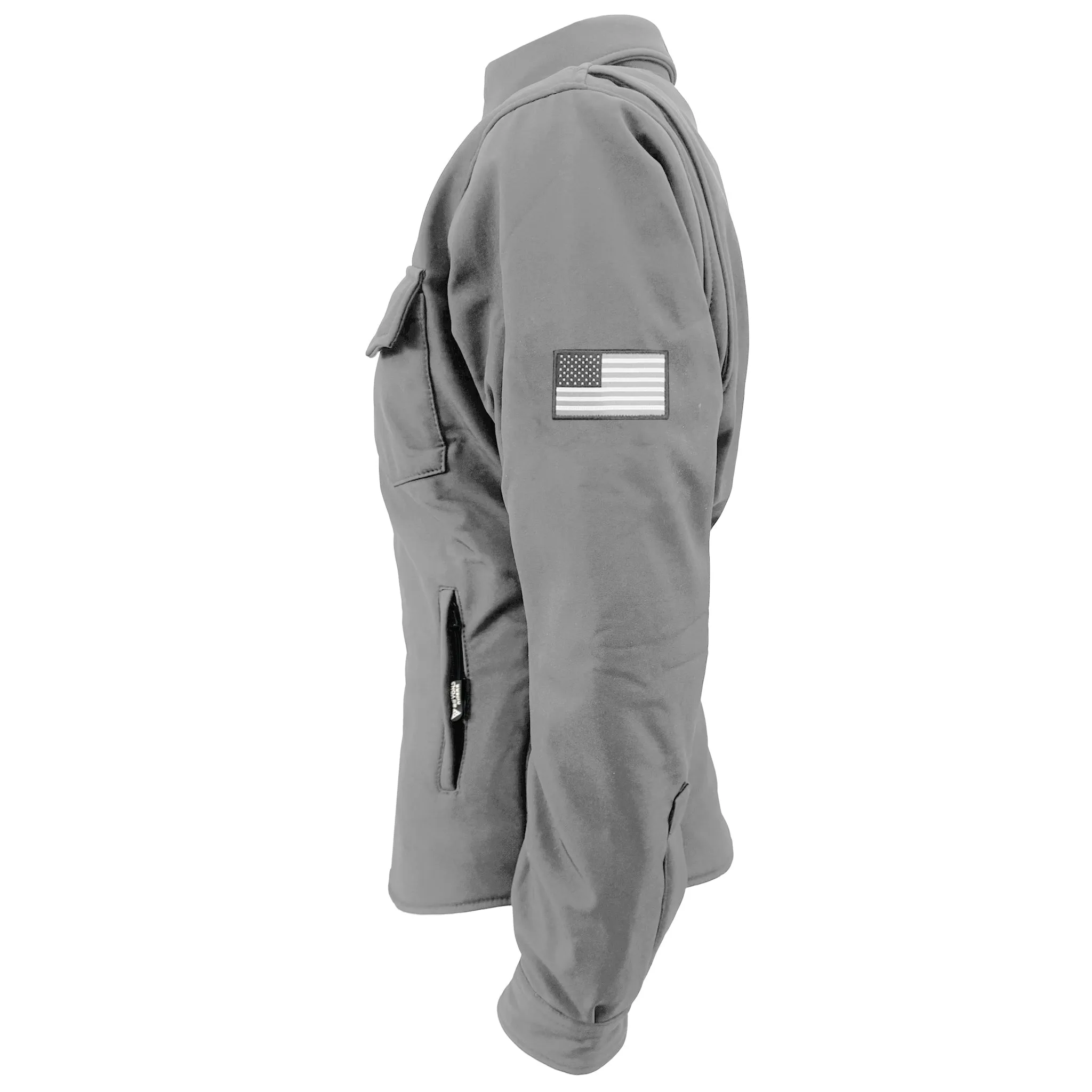Protective SoftShell Winter Jacket for Women – Light Gray Matte with Pads