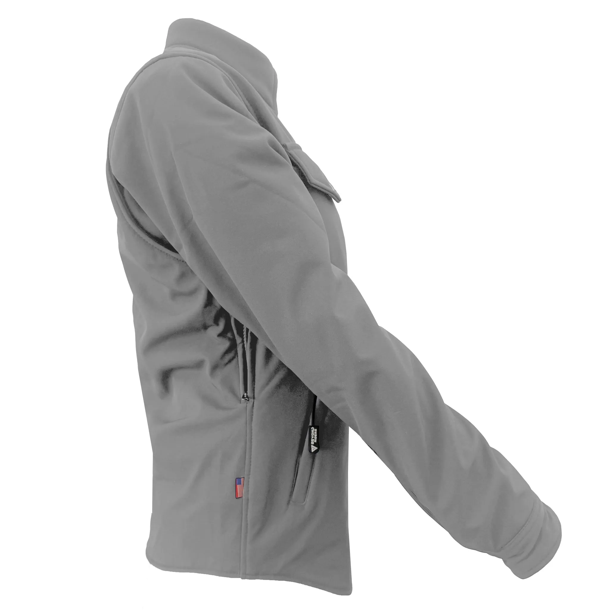 Protective SoftShell Winter Jacket for Women – Light Gray Matte with Pads