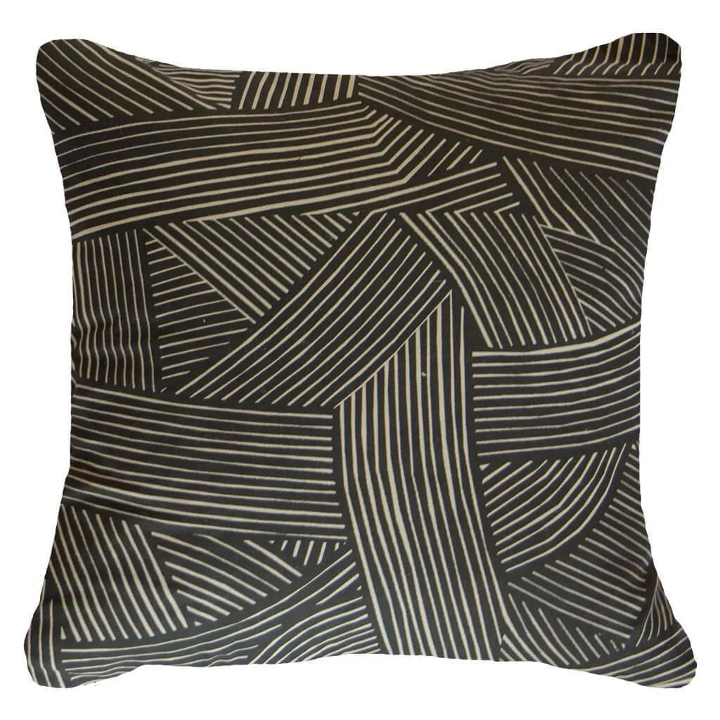 Rake Rope Black Lounge Cushion 55 x 55 cm