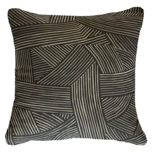 Rake Rope Black Lounge Cushion 55 x 55 cm