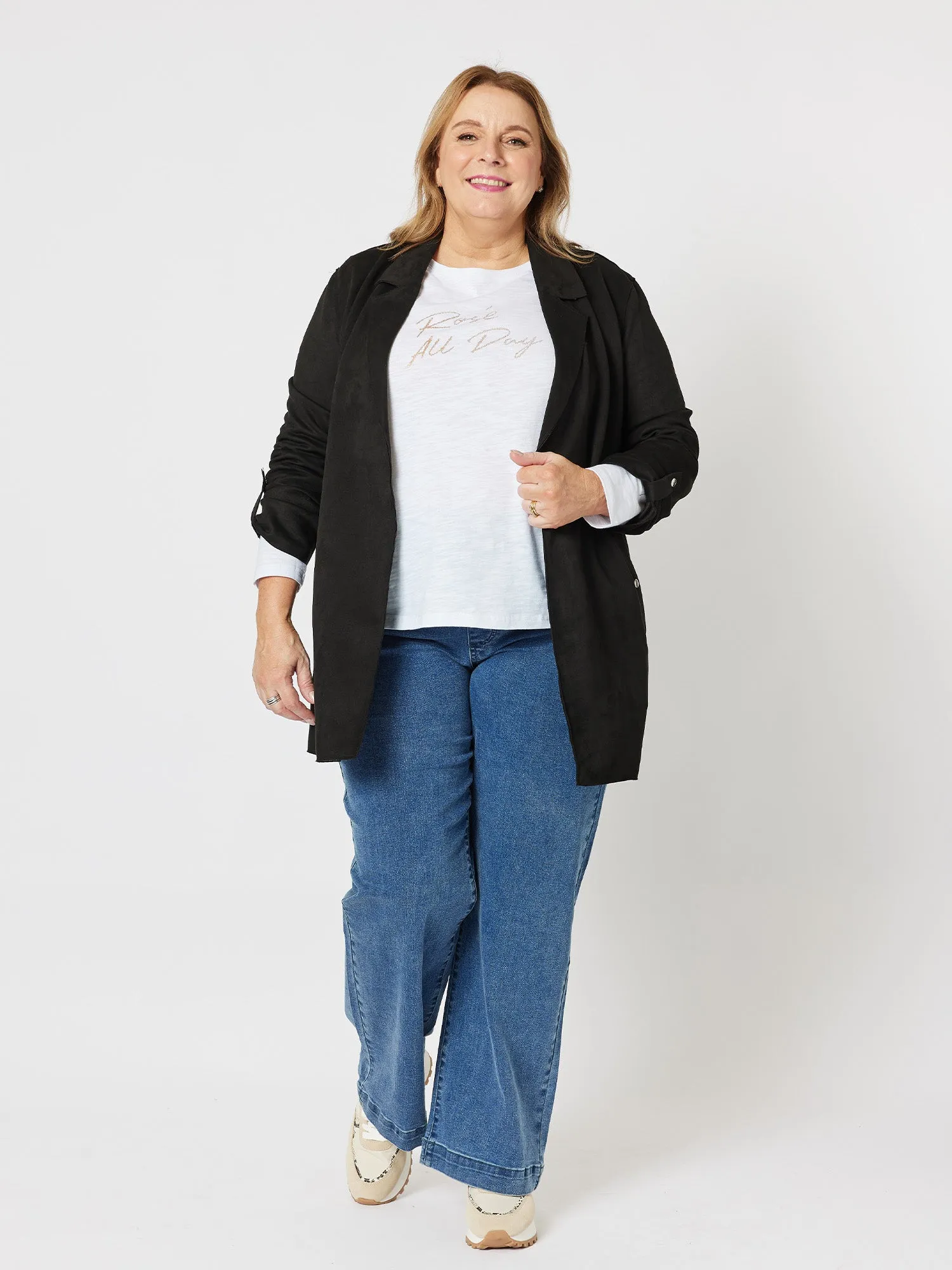 Rose All Day Long Sleeve Top - White