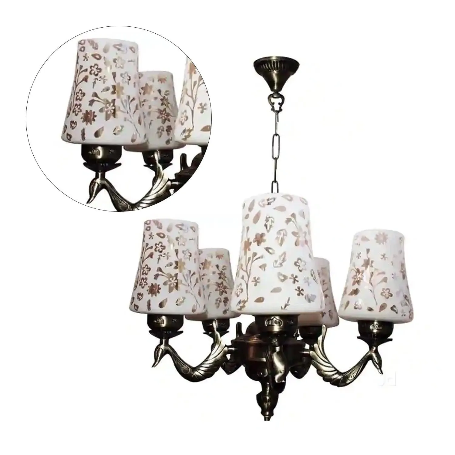 Royal 5 Lights Brass Chandelier