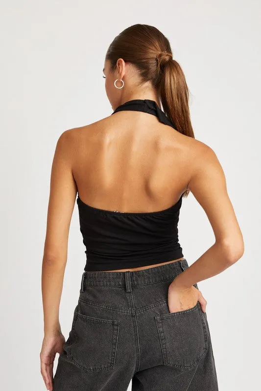 RUFFLED HALTER TOP *Online Only*