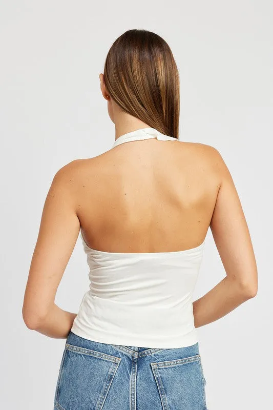 RUFFLED HALTER TOP *Online Only*