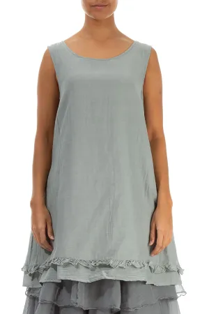 Sleeveless Sage Silk Cotton Tunic