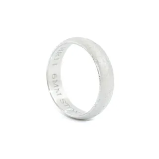 Stone Textured White Gold 6mm Round Band