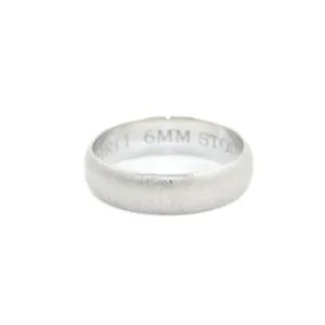 Stone Textured White Gold 6mm Round Band
