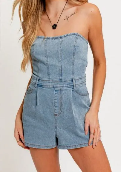 Street Talk Denim Romper