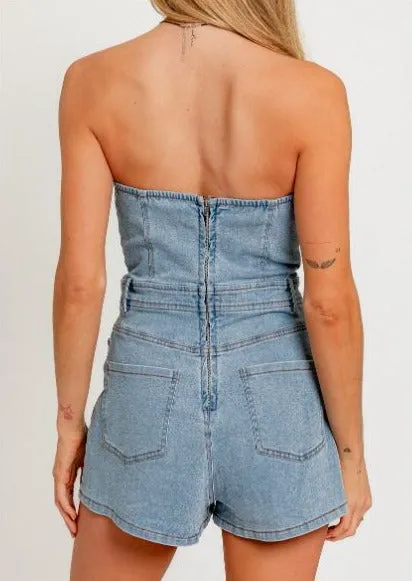 Street Talk Denim Romper