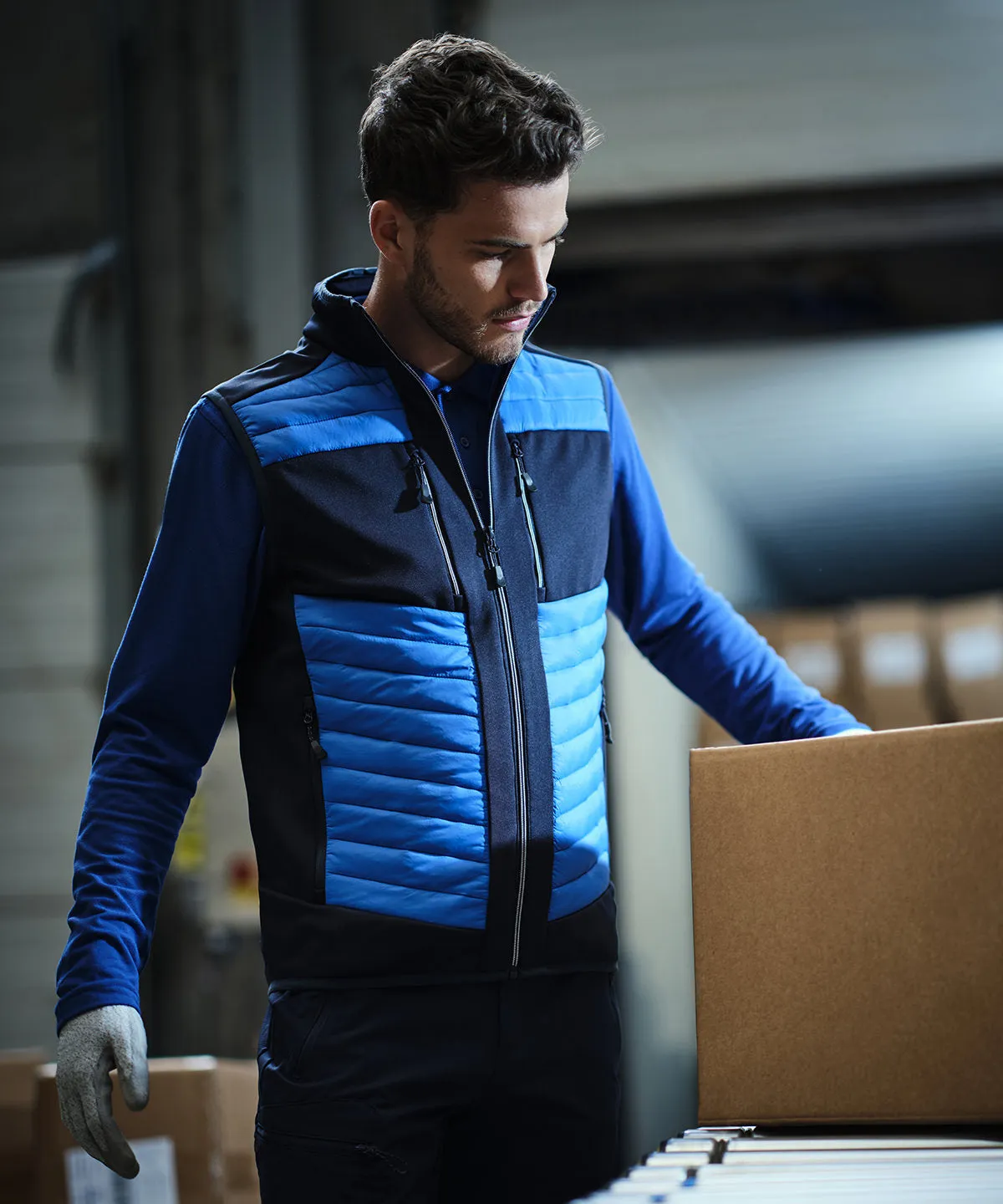 Strong Blue/Navy - E-Volve unisex thermal hybrid bodywarmer
