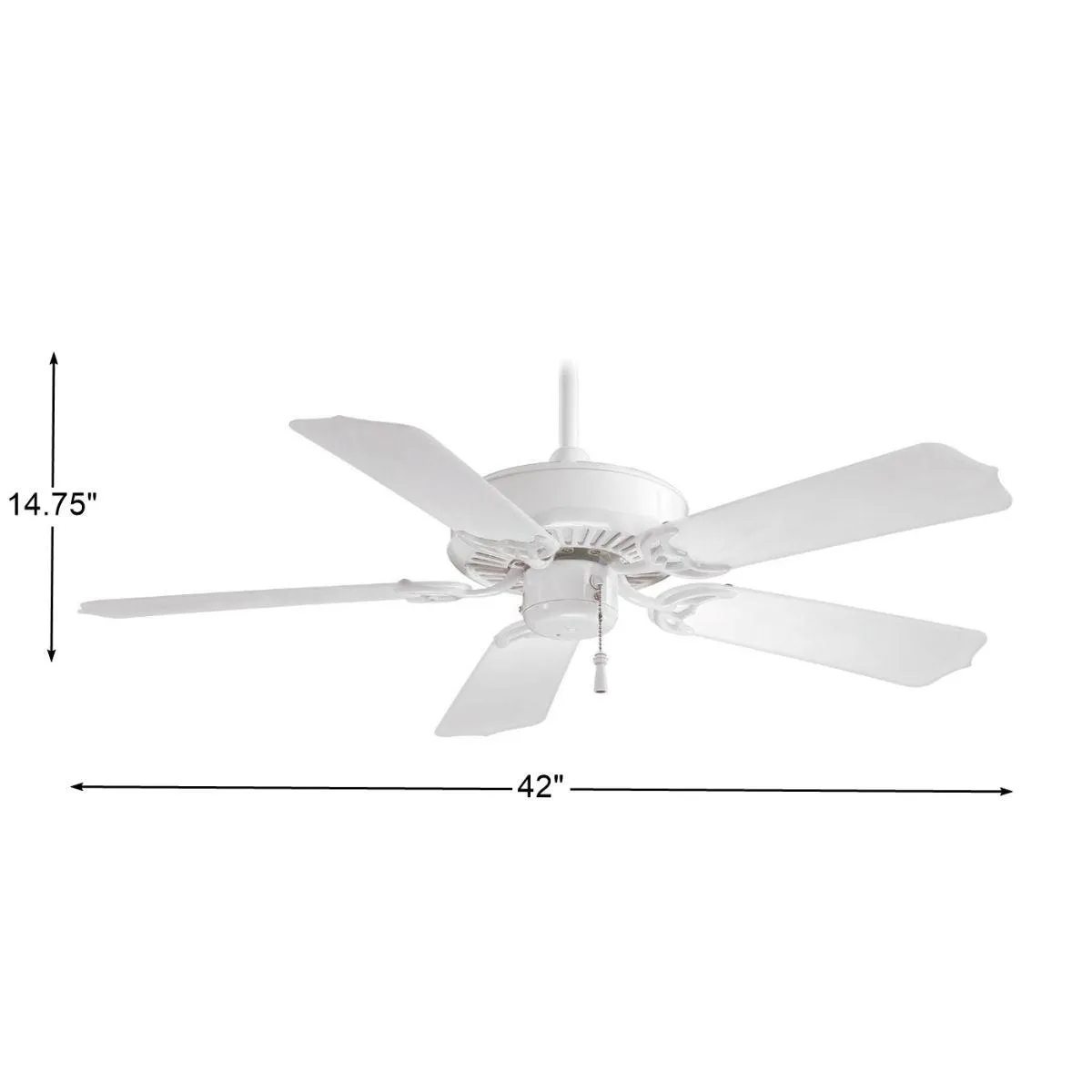 Sundance 42" White Outdoor Ceiling Fan with Pull Chain