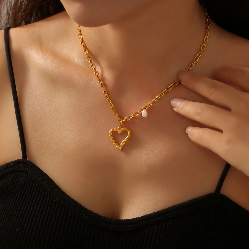 Sweet Rose Love Pendant Necklace - Elegant Korean Design
