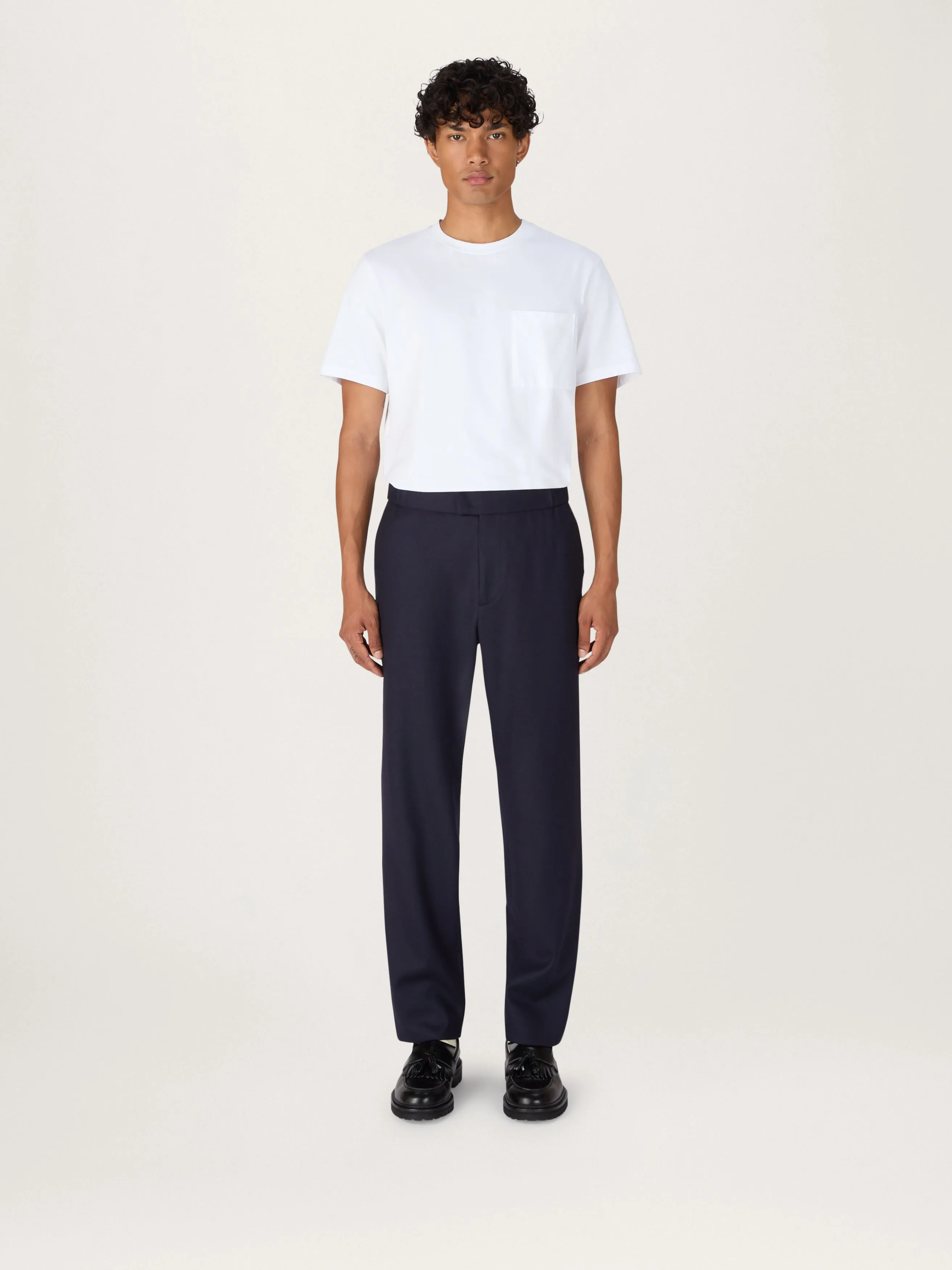 The 24 Trouser Relaxed Fit Traceable Wool || Navy |