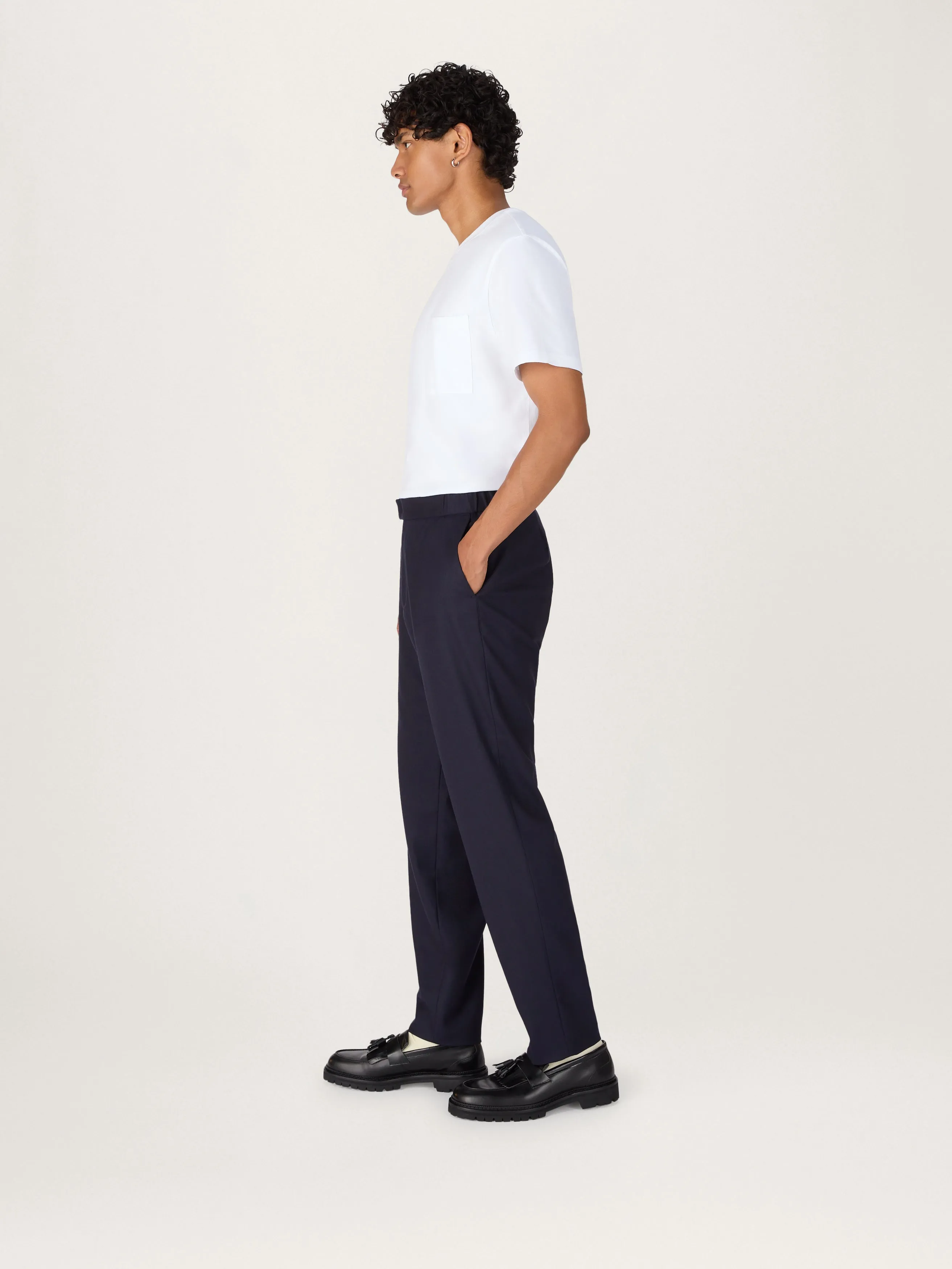 The 24 Trouser Relaxed Fit Traceable Wool || Navy |