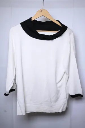 Thriftyfy Elegance White Full-Sleeve Blouse