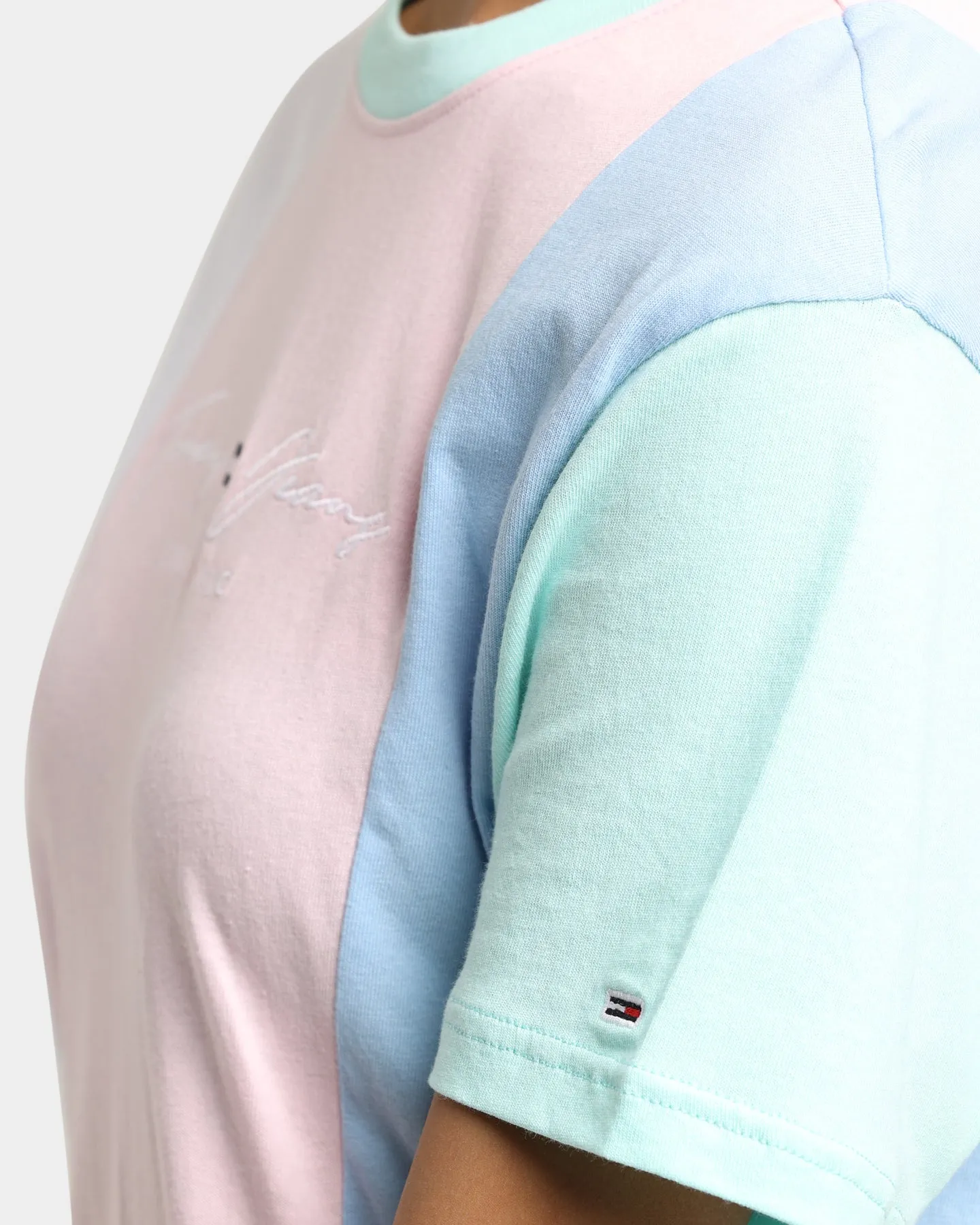 Tommy Jeans Women's Colour Block T-Shirt Dress Romantic Pink