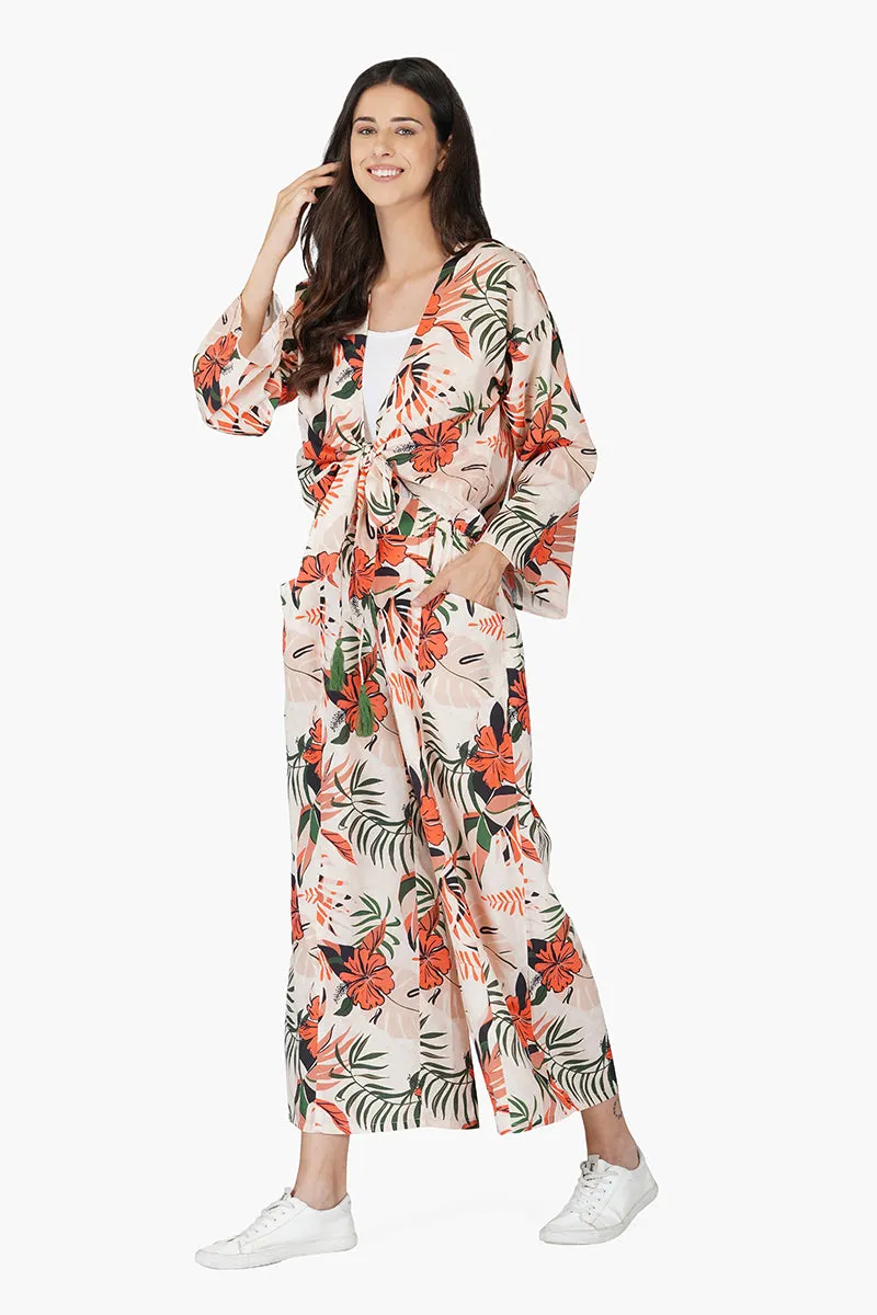 Tropical Sunset Front Tie Top