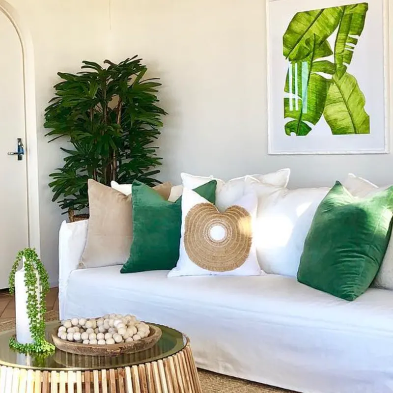 Velvet Natural Lounge Cushion 55 x 55cm