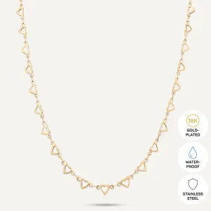 Vibes | Love Link Heart Necklace | 18K Gold-Plated