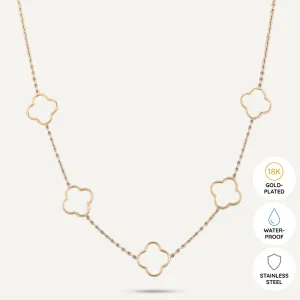 Vibes | Lucky Clover Short Necklace | 18K Gold-Plated