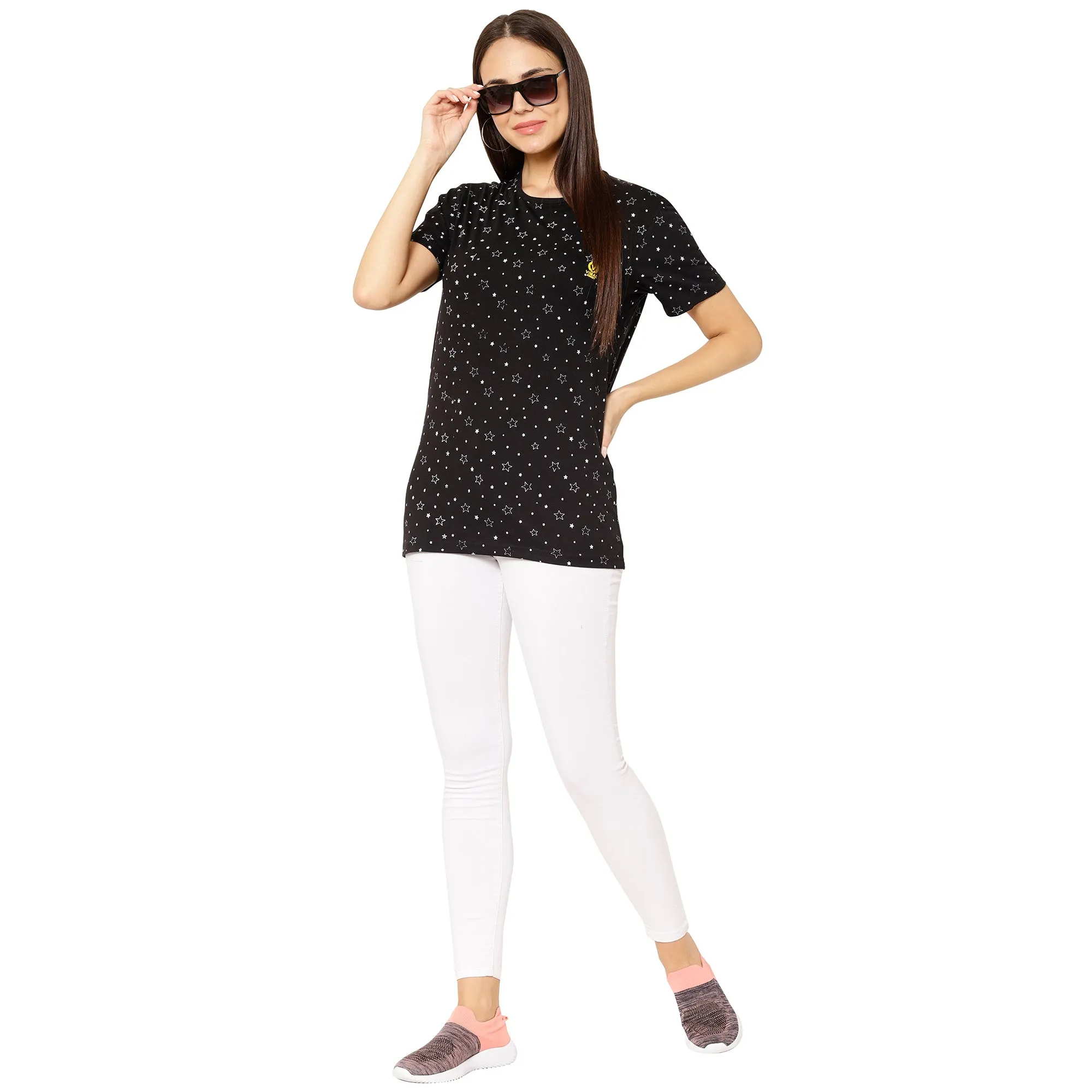 Vimal Jonney Black Color T-shirt For Women