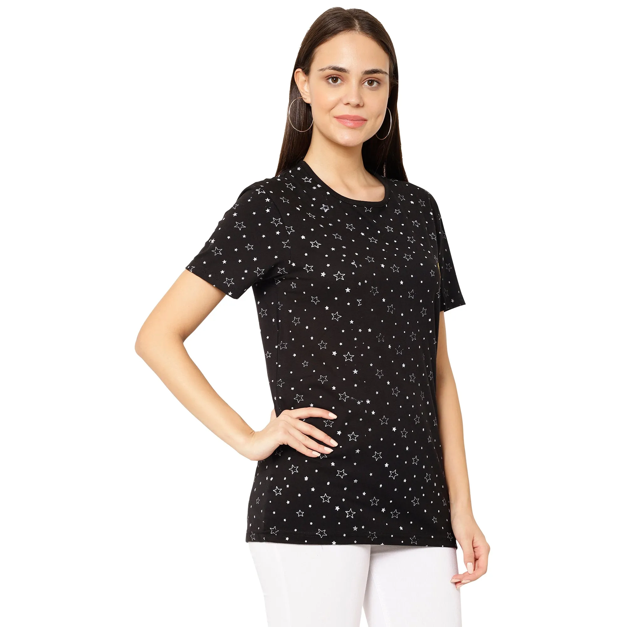 Vimal Jonney Black Color T-shirt For Women