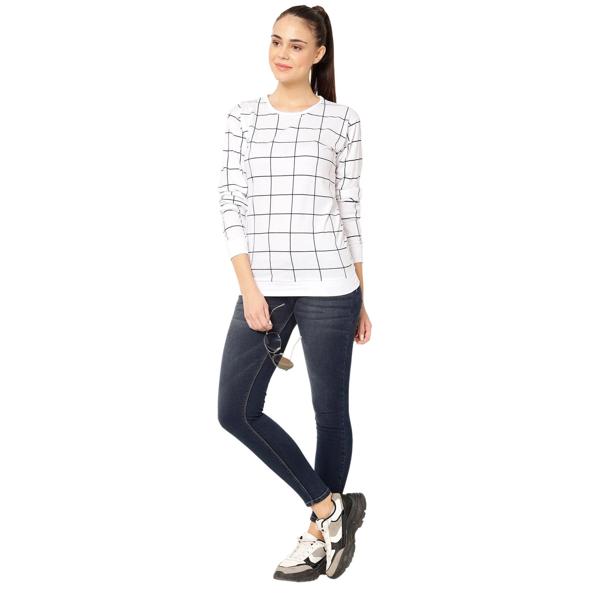 Vimal Jonney White Color Full Sleeve Tshirt For Women