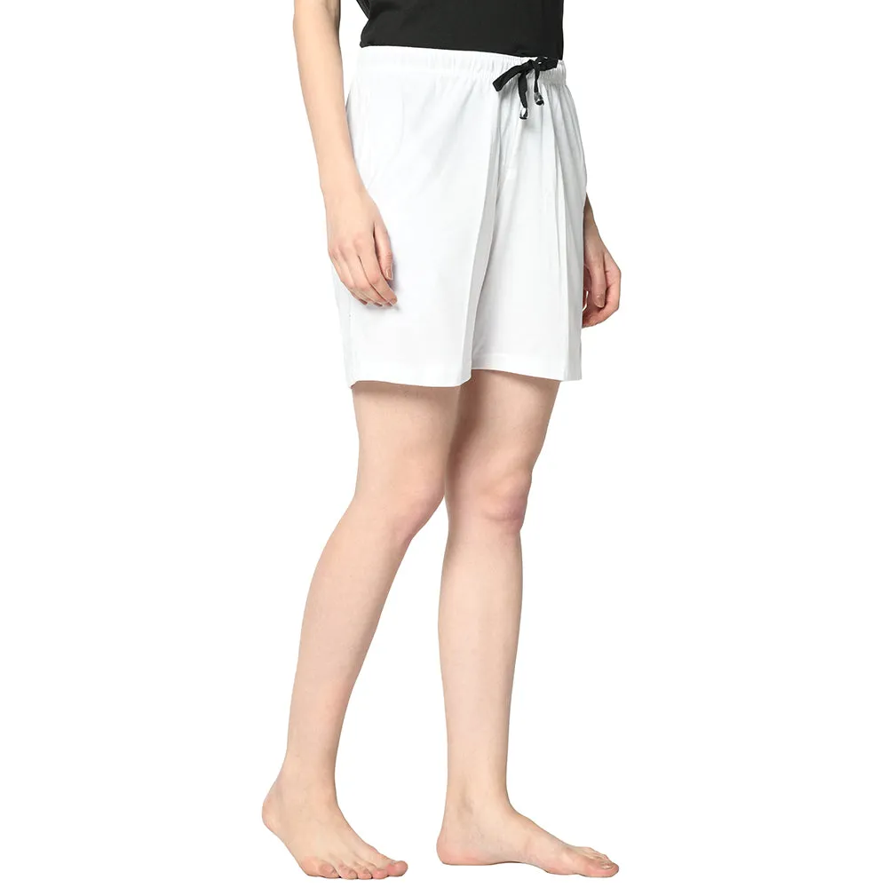 Vimal Jonney White Shorts For Women's