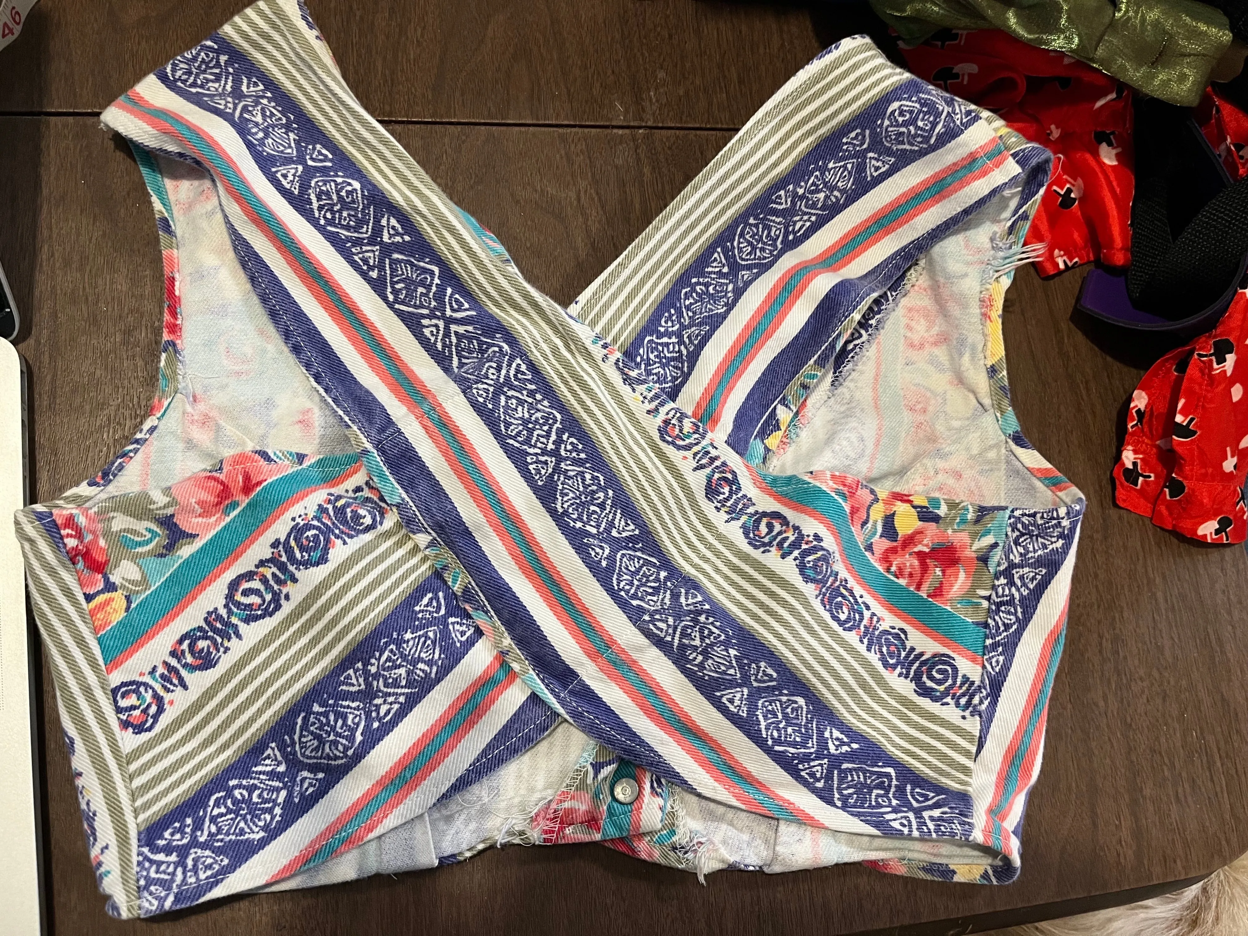 Vintage 90s Crop Top and High Waisted Shorts Denim 2 Piece Set