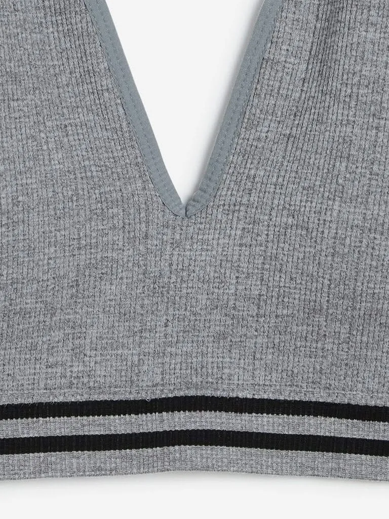 Wunderlove Grey Padded Superstar Sports Bra
